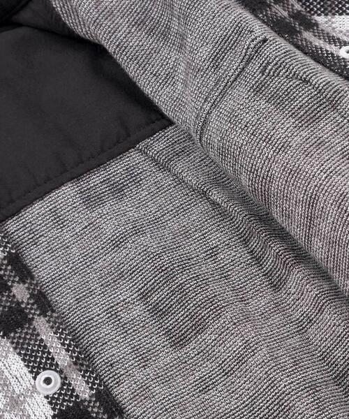 BeBe Petits Pois Vert / ベベ プチ ポワ ヴェール シャツ・ブラウス | 配色切り替えニットチェックシャツ(95~150cm) | 詳細10