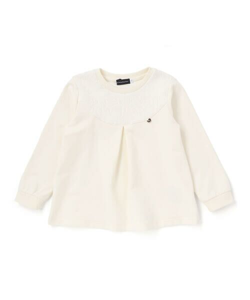 BeBe Petits Pois Vert / ベベ プチ ポワ ヴェール スウェット | 花ストレッチフロントプリーツAライントレーナー(95~160cm) | 詳細4