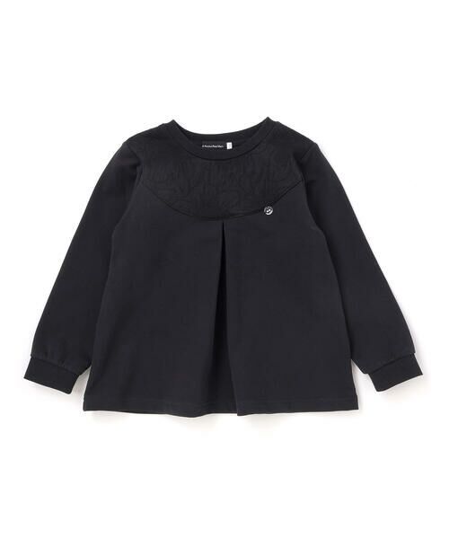 BeBe Petits Pois Vert / ベベ プチ ポワ ヴェール スウェット | 花ストレッチフロントプリーツAライントレーナー(95~160cm) | 詳細13