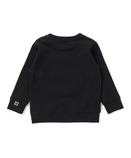 BeBe Petits Pois Vert / ベベ プチ ポワ ヴェール スウェット | 配色斜め切り替えエンボス加工トレーナー(95~150cm) | 詳細2