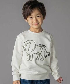 BeBe Petits Pois Vert / ベベ プチ ポワ ヴェール スウェット | コード刺しゅうライオントレーナー(95~150cm)