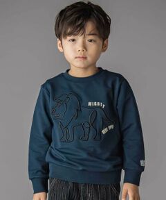 BeBe Petits Pois Vert / ベベ プチ ポワ ヴェール スウェット | コード刺しゅうライオントレーナー(95~150cm)