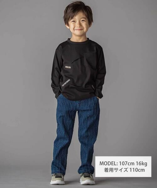 BeBe Petits Pois Vert / ベベ プチ ポワ ヴェール チノ・ワークパンツ | タック加工ストレッチデニム(95~160cm) | 詳細14