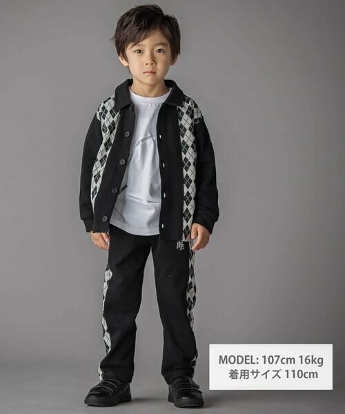 BeBe Petits Pois Vert / ベベ プチ ポワ ヴェール チノ・ワークパンツ | 【お揃い】アーガイル+裏毛切り替えパンツ(95~160cm) | 詳細1