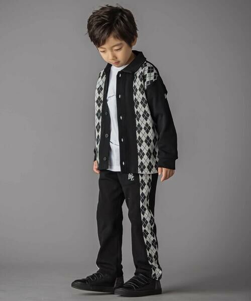 BeBe Petits Pois Vert / ベベ プチ ポワ ヴェール チノ・ワークパンツ | 【お揃い】アーガイル+裏毛切り替えパンツ(95~160cm) | 詳細2