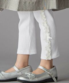 BeBe Petits Pois Vert / ベベ プチ ポワ ヴェール チノ・ワークパンツ | サイドチュールリボンリブパンツ(95~150cm)