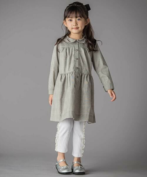 BeBe Petits Pois Vert / ベベ プチ ポワ ヴェール チノ・ワークパンツ | サイドチュールリボンリブパンツ(95~150cm) | 詳細2