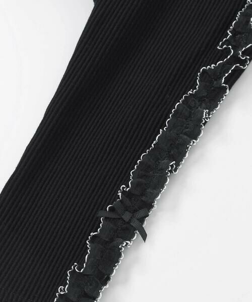 BeBe Petits Pois Vert / ベベ プチ ポワ ヴェール チノ・ワークパンツ | サイドチュールリボンリブパンツ(95~150cm) | 詳細12