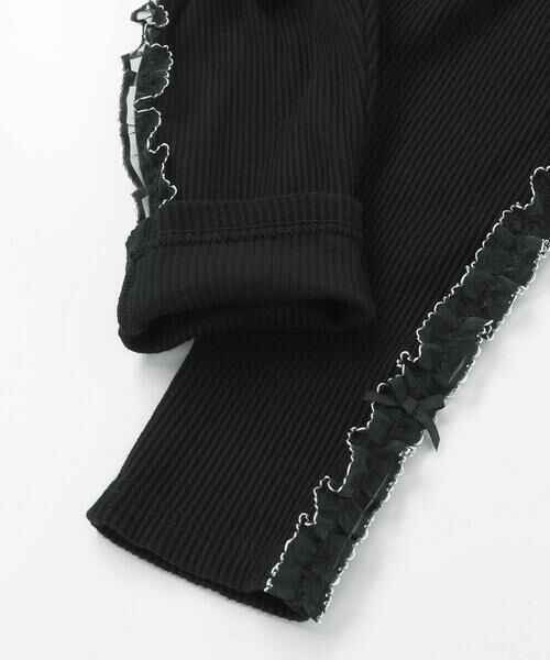 BeBe Petits Pois Vert / ベベ プチ ポワ ヴェール チノ・ワークパンツ | サイドチュールリボンリブパンツ(95~150cm) | 詳細13