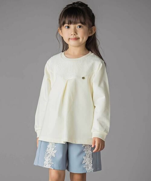 BeBe Petits Pois Vert / ベベ プチ ポワ ヴェール ミニ・ひざ丈スカート | 【お揃い】花レースキュロットパンツ(100~150cm) | 詳細7