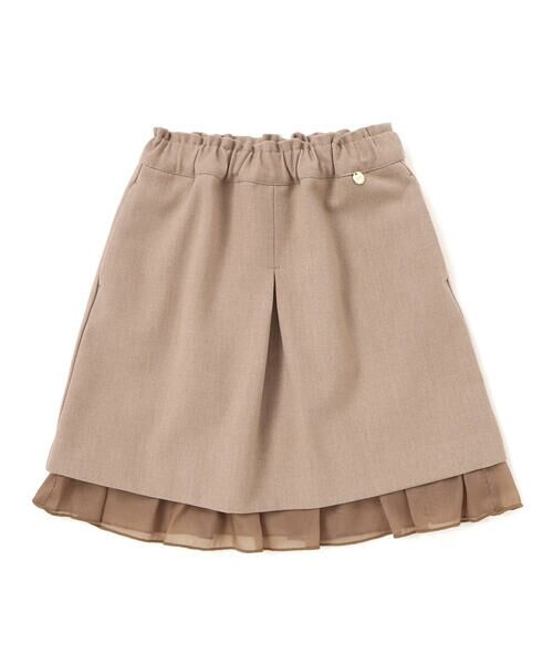 BeBe Petits Pois Vert / ベベ プチ ポワ ヴェール ミニ・ひざ丈スカート | センタープリーツラメオーガンジー切り替えスカート(100~160cm) | 詳細4