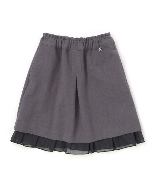 BeBe Petits Pois Vert / ベベ プチ ポワ ヴェール ミニ・ひざ丈スカート | センタープリーツラメオーガンジー切り替えスカート(100~160cm) | 詳細6