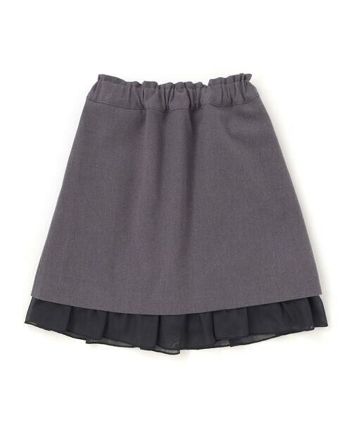 BeBe Petits Pois Vert / ベベ プチ ポワ ヴェール ミニ・ひざ丈スカート | センタープリーツラメオーガンジー切り替えスカート(100~160cm) | 詳細7