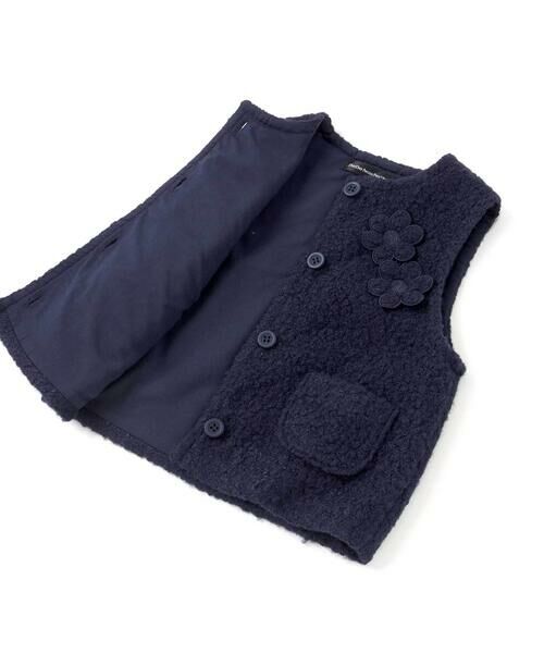 BeBe Petits Pois Vert / ベベ プチ ポワ ヴェール ベスト | 花モチーフシープボアベスト(95~150cm) | 詳細16