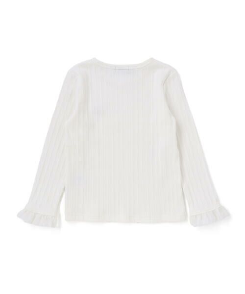 BeBe Petits Pois Vert / ベベ プチ ポワ ヴェール Tシャツ | フリル袖リブロングTシャツ(95~150cm) | 詳細2