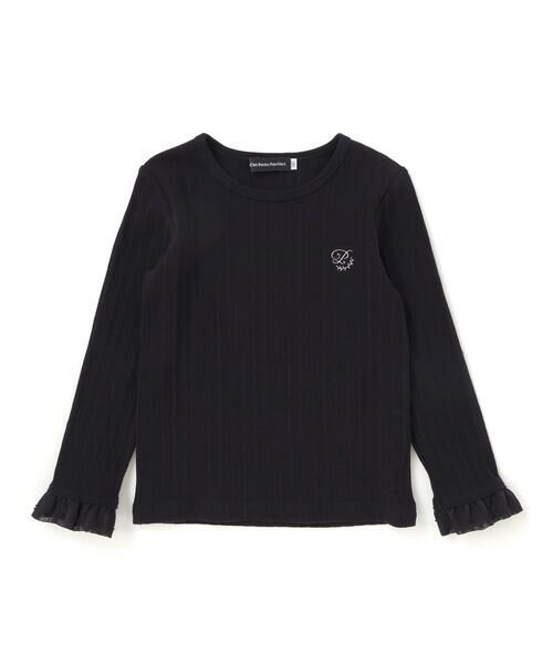 BeBe Petits Pois Vert / ベベ プチ ポワ ヴェール Tシャツ | フリル袖リブロングTシャツ(95~150cm) | 詳細8