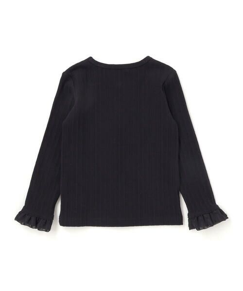 BeBe Petits Pois Vert / ベベ プチ ポワ ヴェール Tシャツ | フリル袖リブロングTシャツ(95~150cm) | 詳細9