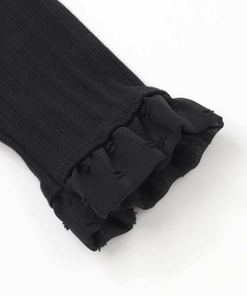 BeBe Petits Pois Vert / ベベ プチ ポワ ヴェール Tシャツ | フリル袖リブロングTシャツ(95~150cm) | 詳細12