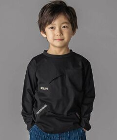 BeBe Petits Pois Vert / ベベ プチ ポワ ヴェール Tシャツ | タックプリーツ刺しゅうロングTシャツ(95~160cm)