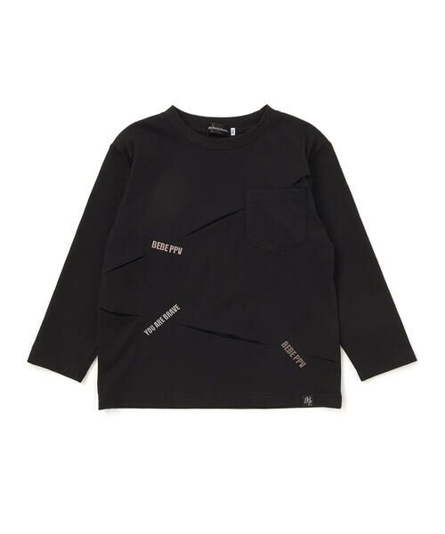 BeBe Petits Pois Vert / ベベ プチ ポワ ヴェール Tシャツ | タックプリーツ刺しゅうロングTシャツ(95~160cm) | 詳細6