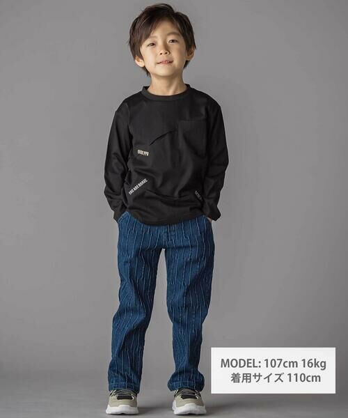 BeBe Petits Pois Vert / ベベ プチ ポワ ヴェール Tシャツ | タックプリーツ刺しゅうロングTシャツ(95~160cm) | 詳細5