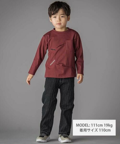 BeBe Petits Pois Vert / ベベ プチ ポワ ヴェール Tシャツ | タックプリーツ刺しゅうロングTシャツ(95~160cm) | 詳細8