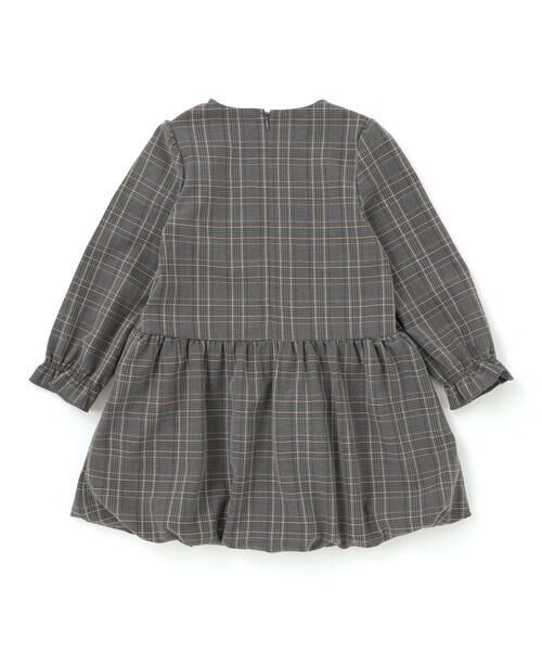 BeBe Petits Pois Vert / ベベ プチ ポワ ヴェール ミニ丈・ひざ丈ワンピース | 【店舗限定】チェックバルーン長袖ワンピース(95~150cm) | 詳細5