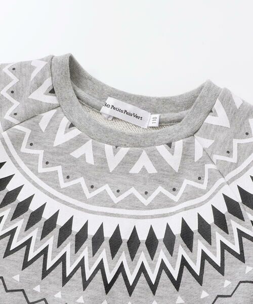 BeBe Petits Pois Vert / ベベ プチ ポワ ヴェール ミニ丈・ひざ丈ワンピース | 【店舗限定】ノルディック切替長袖ワンピース(95~150cm) | 詳細11