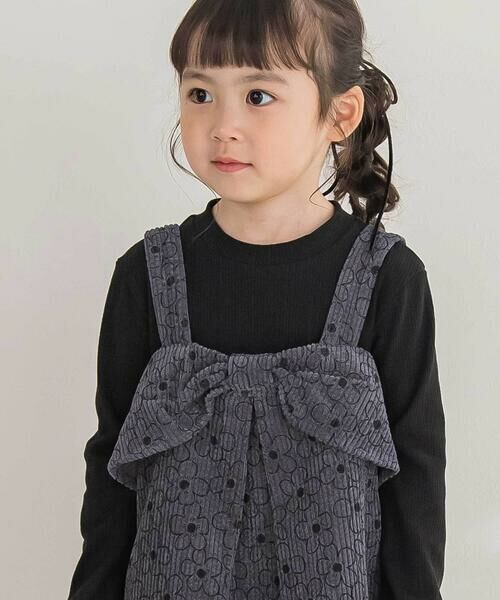 BeBe Petits Pois Vert / ベベ プチ ポワ ヴェール セットアップ | 【店舗限定】花柄コールテンジャンパースカート+長袖リブトップスセット(95~150cm) | 詳細17