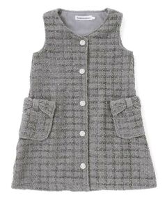 BeBe Petits Pois Vert / ベベ プチ ポワ ヴェール ミニ・ひざ丈スカート | 【店舗限定】【お揃い】ボアツイードジャンパースカート(95~150cm)