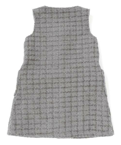 BeBe Petits Pois Vert / ベベ プチ ポワ ヴェール ミニ・ひざ丈スカート | 【店舗限定】【お揃い】ボアツイードジャンパースカート(95~150cm) | 詳細2