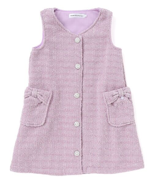 BeBe Petits Pois Vert / ベベ プチ ポワ ヴェール ミニ・ひざ丈スカート | 【店舗限定】【お揃い】ボアツイードジャンパースカート(95~150cm) | 詳細14