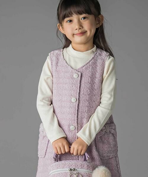 BeBe Petits Pois Vert / ベベ プチ ポワ ヴェール ミニ・ひざ丈スカート | 【店舗限定】【お揃い】ボアツイードジャンパースカート(95~150cm) | 詳細11