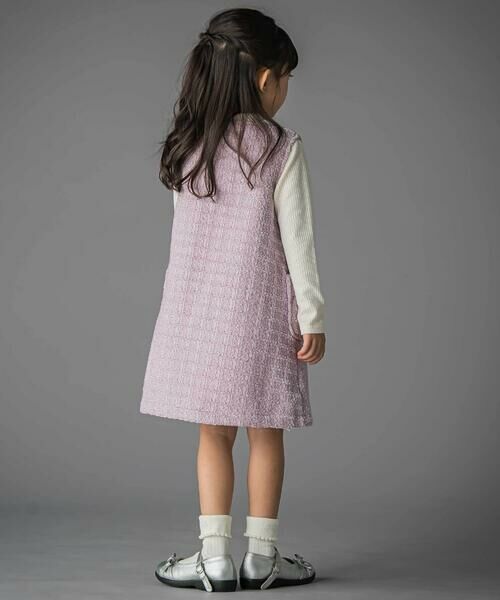 BeBe Petits Pois Vert / ベベ プチ ポワ ヴェール ミニ・ひざ丈スカート | 【店舗限定】【お揃い】ボアツイードジャンパースカート(95~150cm) | 詳細12