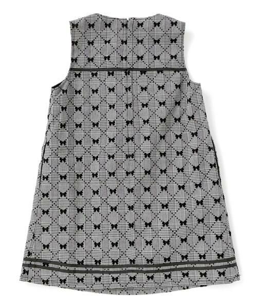 BeBe Petits Pois Vert / ベベ プチ ポワ ヴェール ミニ・ひざ丈スカート | 【店舗限定】【お揃い】リボンプリントチェックジャンパースカート(95~150cm) | 詳細6