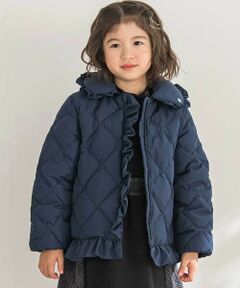 BeBe Petits Pois Vert / ベベ プチ ポワ ヴェール テーラードジャケット | 【店舗限定】タフタフリルキルトダウンジャケット(95~160cm)