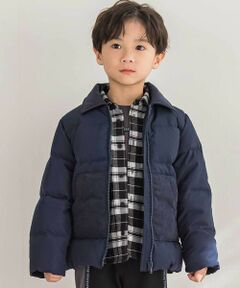 BeBe Petits Pois Vert / ベベ プチ ポワ ヴェール テーラードジャケット | 【店舗限定】タフタコールテン切り替えダウンジャケット(95~150cm)