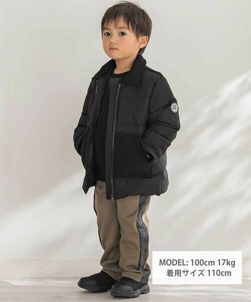 BeBe Petits Pois Vert / ベベ プチ ポワ ヴェール テーラードジャケット | 【店舗限定】タフタコールテン切り替えダウンジャケット(95~150cm) | 詳細1