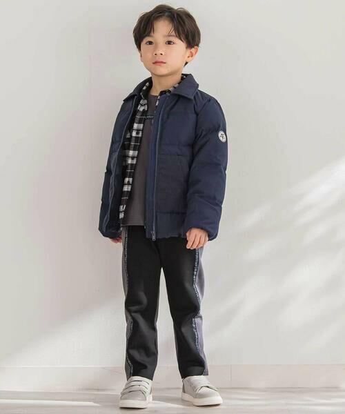 BeBe Petits Pois Vert / ベベ プチ ポワ ヴェール テーラードジャケット | 【店舗限定】タフタコールテン切り替えダウンジャケット(95~150cm) | 詳細15