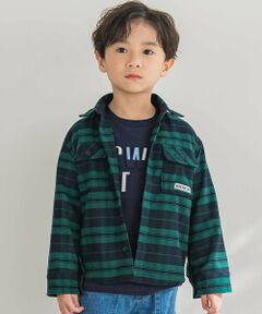 BeBe Petits Pois Vert / ベベ プチ ポワ ヴェール Tシャツ | 【店舗限定】【お揃い】チェックフラップポケット長袖シャツ(95~150cm)