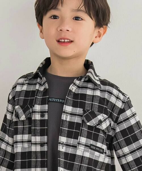 BeBe Petits Pois Vert / ベベ プチ ポワ ヴェール Tシャツ | 【店舗限定】【お揃い】チェックフラップポケット長袖シャツ(95~150cm) | 詳細2