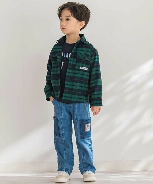 BeBe Petits Pois Vert / ベベ プチ ポワ ヴェール Tシャツ | 【店舗限定】【お揃い】チェックフラップポケット長袖シャツ(95~150cm) | 詳細4