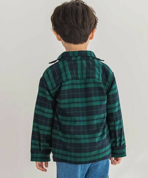 BeBe Petits Pois Vert / ベベ プチ ポワ ヴェール Tシャツ | 【店舗限定】【お揃い】チェックフラップポケット長袖シャツ(95~150cm) | 詳細5