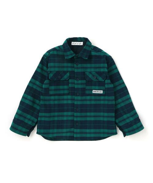 BeBe Petits Pois Vert / ベベ プチ ポワ ヴェール Tシャツ | 【店舗限定】【お揃い】チェックフラップポケット長袖シャツ(95~150cm) | 詳細12