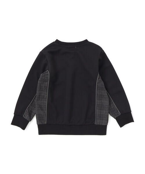 BeBe Petits Pois Vert / ベベ プチ ポワ ヴェール スウェット | 【店舗限定】【お揃い】カノコボンディングチェックジャガード切り替えトレーナー(95~150cm) | 詳細7