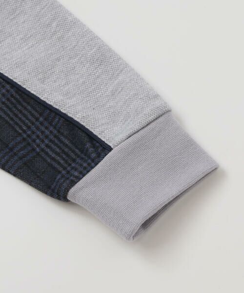 BeBe Petits Pois Vert / ベベ プチ ポワ ヴェール スウェット | 【店舗限定】【お揃い】カノコボンディングチェックジャガード切り替えトレーナー(95~150cm) | 詳細16