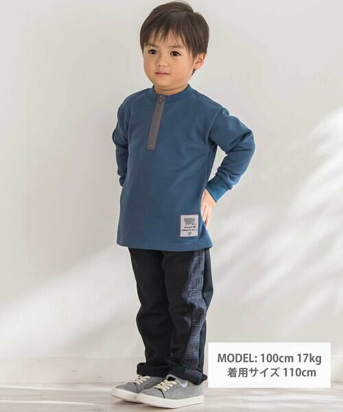 BeBe Petits Pois Vert / ベベ プチ ポワ ヴェール スウェット | 【店舗限定】ハーフジッププルオーバー(95~150cm) | 詳細1