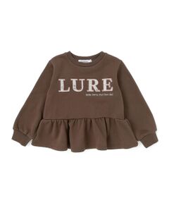 BeBe Petits Pois Vert / ベベ プチ ポワ ヴェール スウェット | 【店舗限定】ツイードパッチワーク刺しゅうペプラムトレーナー(95~160cm)