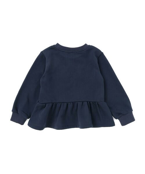 BeBe Petits Pois Vert / ベベ プチ ポワ ヴェール スウェット | 【店舗限定】ツイードパッチワーク刺しゅうペプラムトレーナー(95~160cm) | 詳細5