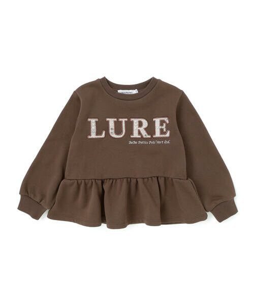 BeBe Petits Pois Vert/ベベ プチ ポワ ヴェール 【店舗限定】ツイードパッチワーク刺しゅうペプラムトレーナー(95~160cm) ブラウン 110cm BeBe Petits Pois Vert/ベベ プチ ポワ ヴェール 【店舗限定】ツイードパッチワーク刺しゅうペプラムトレーナー(95~160cm) ブラウン 110cm
